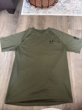 Under Armour Olive Green Freedom Short Sleeve Performance Tee